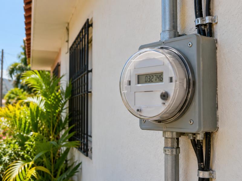 os medidores digitales muestran en pantalla las lecturas de energía eléctrica correspondientes a los períodos punta, valle y nocturno, según DELSUR.