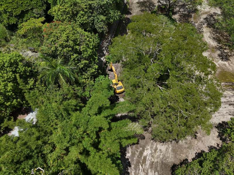La maquinaria trabaja en un sector que durante años formó parte de las instalaciones del Zoológico Nacional.