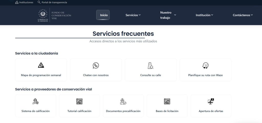 plataforma del FOVIAL